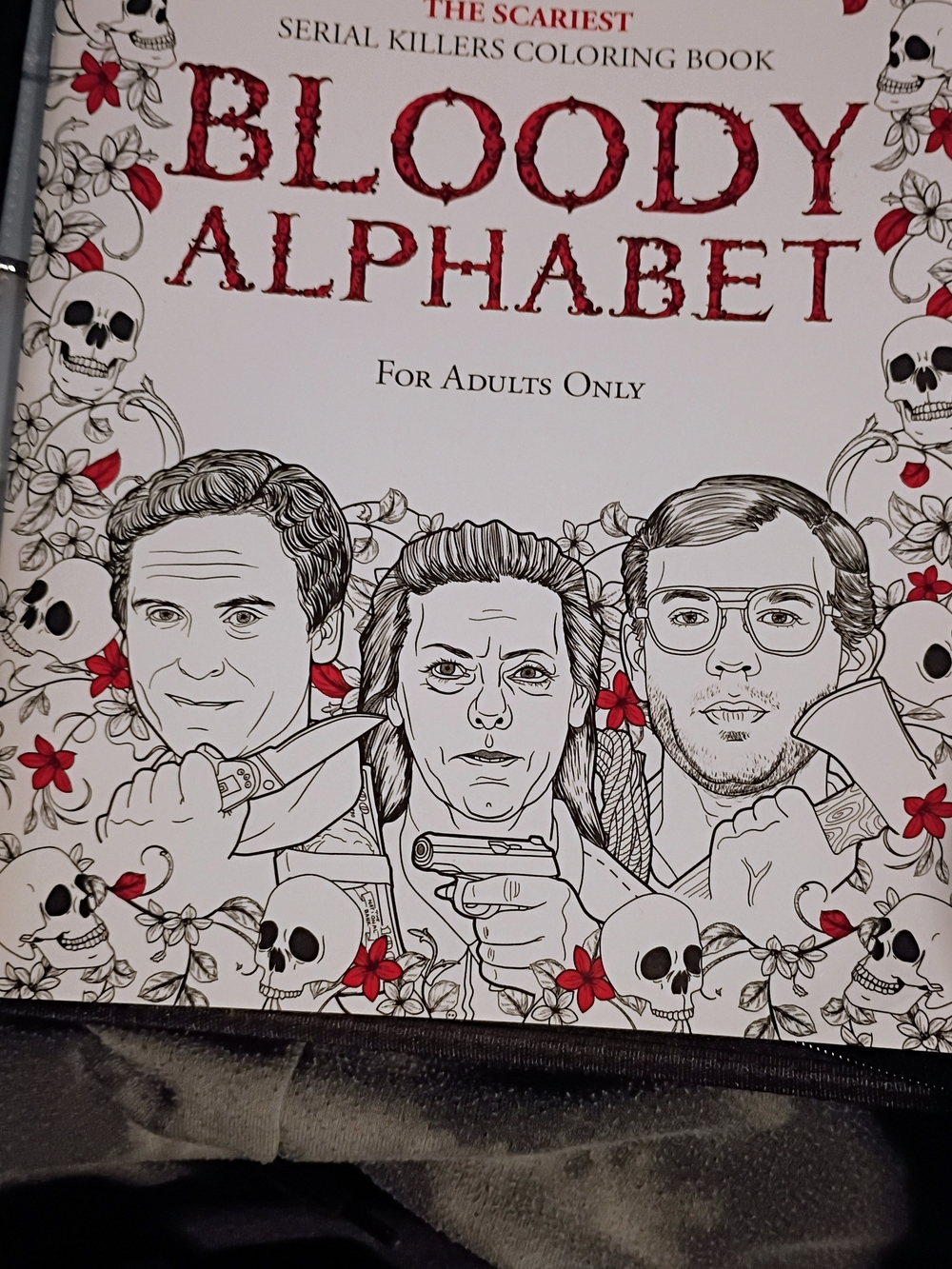 Bloody Alphabet Serial Killers Coloring Book - White & Red Cover
